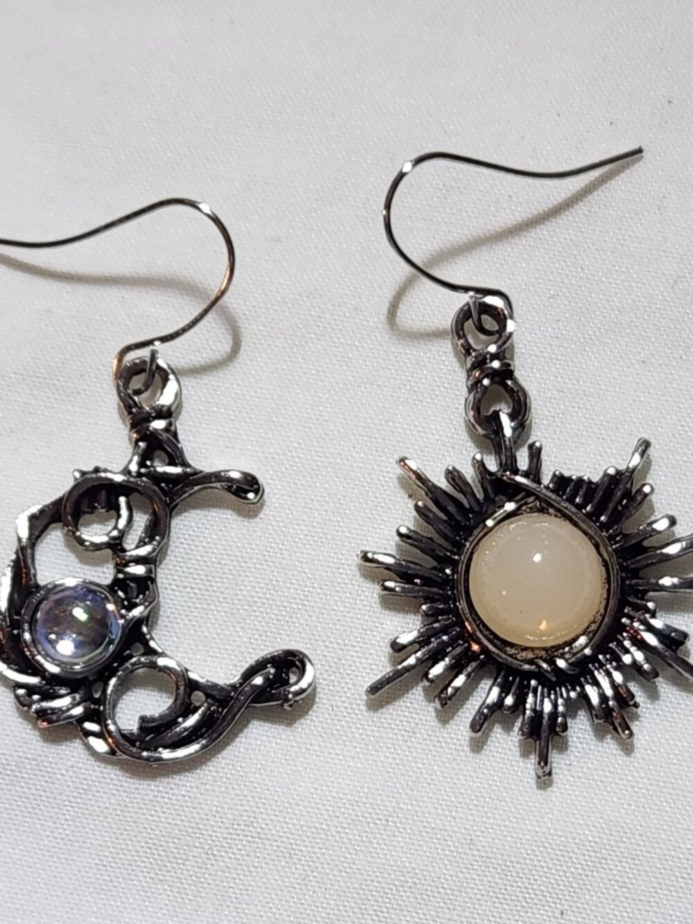 THREE FOR $20 Sun & moon costume earrings silver tone lightweight NWT